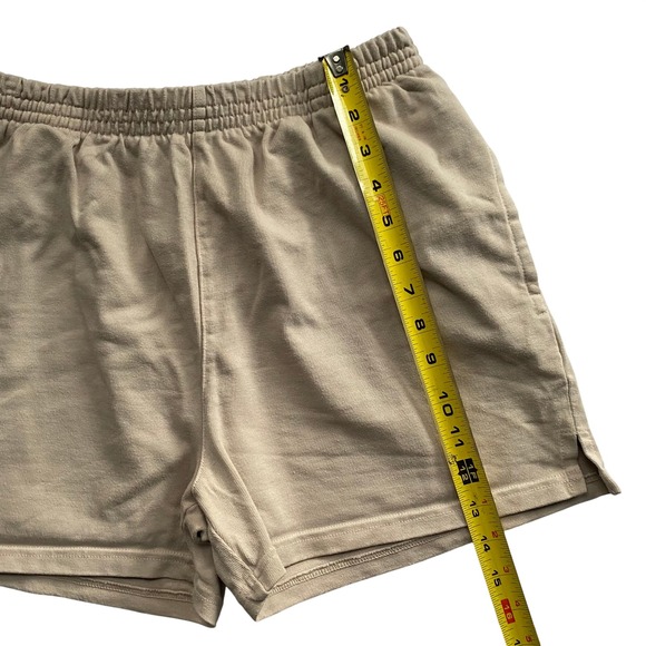 John Galt Sweat Shorts Tan Cotton Elastic Waist Brandy Melville Lounge Knit - Picture 6 of 8